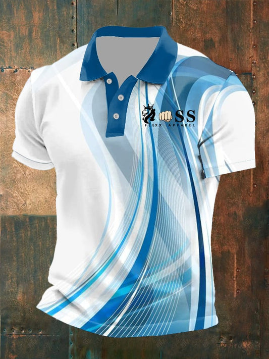 Men's Casual Retro Geometric Business Polo