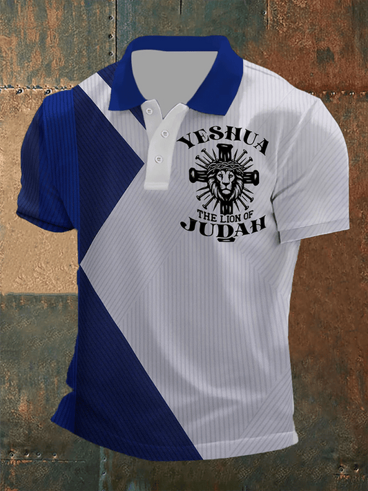Men's Retro Faith  Casual Printed Polo Shirt