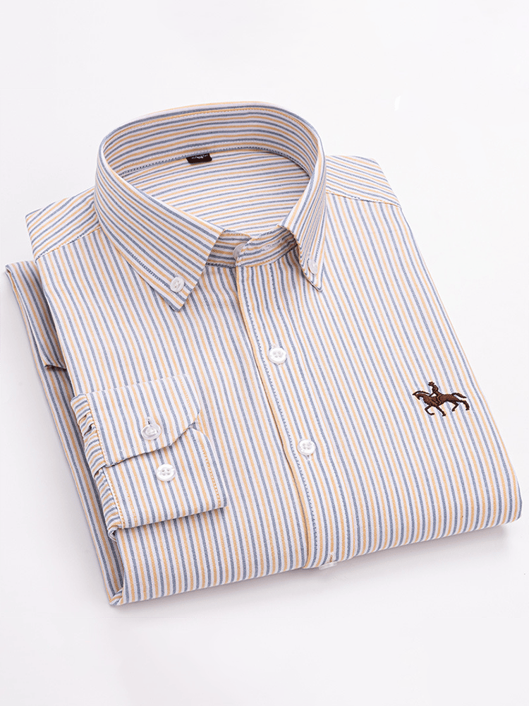Men's 100% cotton business long-sleeved shirt