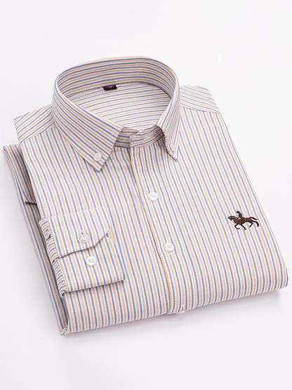 Men's 100% cotton business long-sleeved shirt