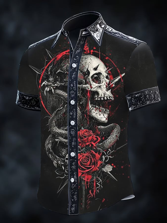 Men's Gothic Dark Short Sleeve Shirt