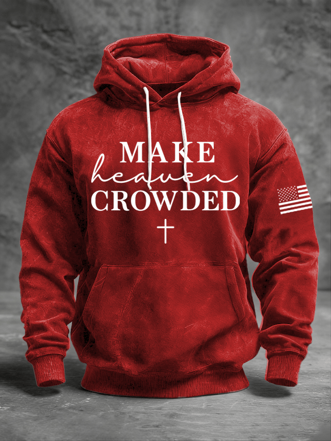 Men's Faith Print Long Sleeve Hooded Sweatshirt