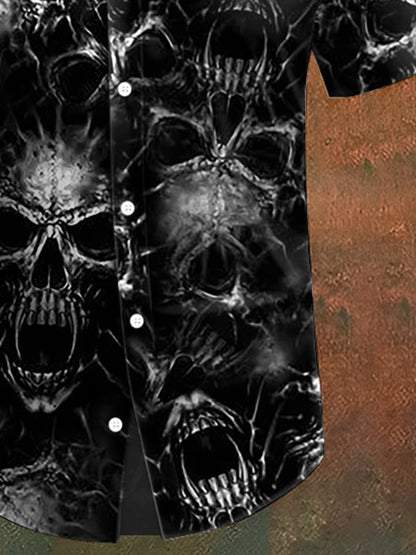 Men's Skull Print Casual Shirt