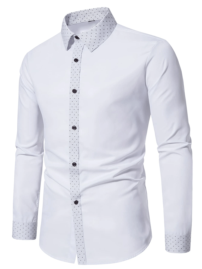 Men's Geometric Design Business Casual Shirt