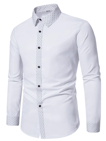 Men's Geometric Design Business Casual Shirt