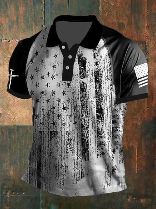 Men's Faith Printed Casual Polo Shirt