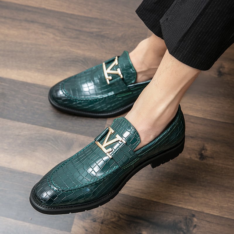 European And American Fashion Pattern Design Business Casual Leather Shoes