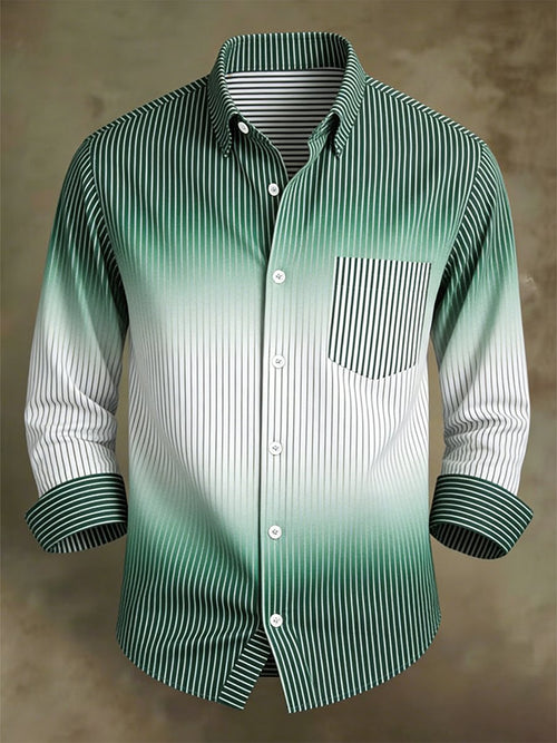 Men's Retro Business Bag House Geometric Long-Sleeve Shirt