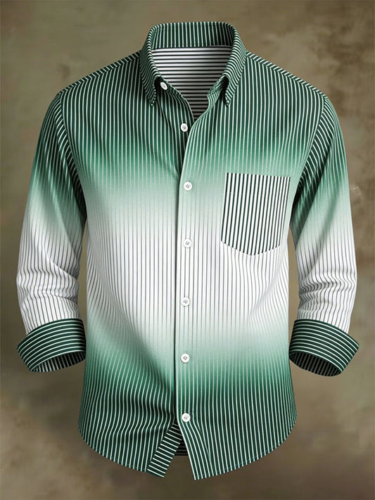 Men's Retro Business Bag House Geometric Long-Sleeve Shirt