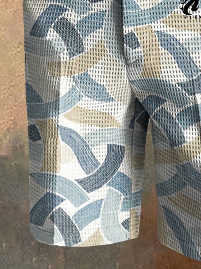 Men's Casual Plaid Waffle Pants