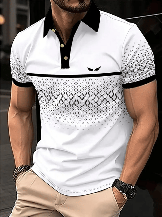 Men's Golf Casual Printed Casual Polo Shirt