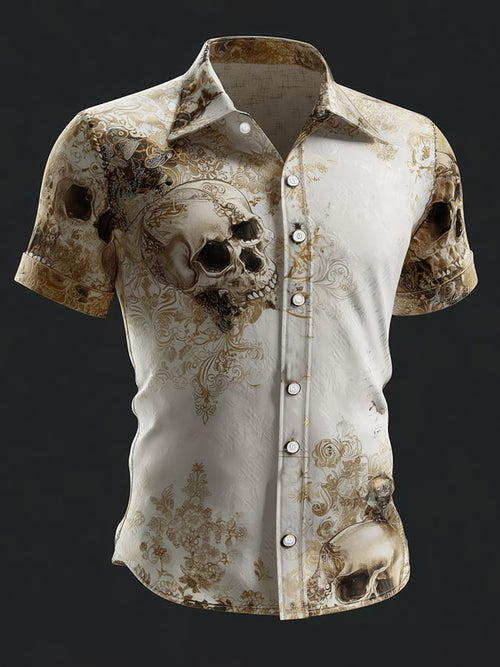 Men's Skull Print Casual Shirt