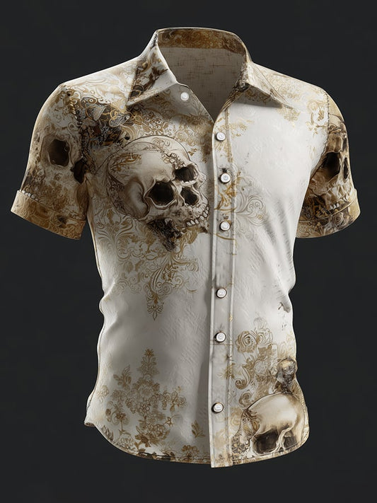 Men's Skull Print Casual Shirt