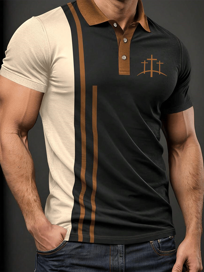 Men's Faith Printed Casual Polo Shirt