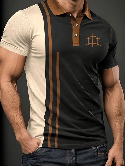 Men's Faith Printed Casual Polo Shirt