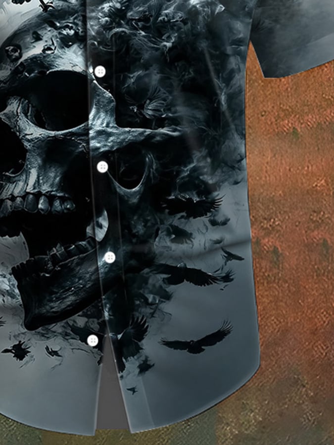 Men's Skull Print Casual Shirt