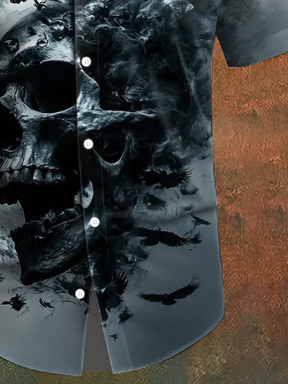 Men's Skull Print Casual Shirt