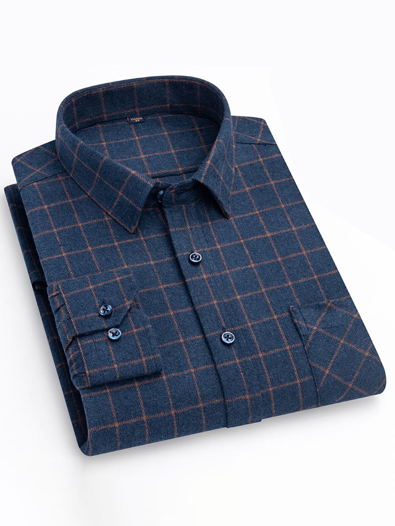 Men'S Retro Plaid Cotton Shirt