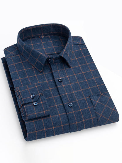 Men'S Retro Plaid Cotton Shirt