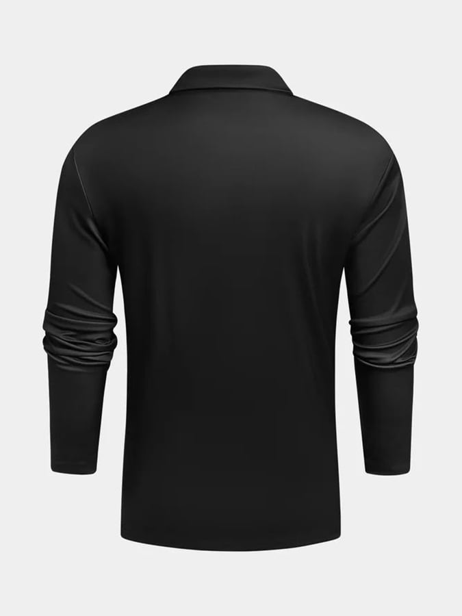 Casual Fashion Printed Long-Sleeved Polo Shirt