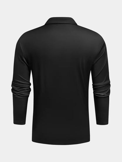Casual Fashion Printed Long-Sleeved Polo Shirt