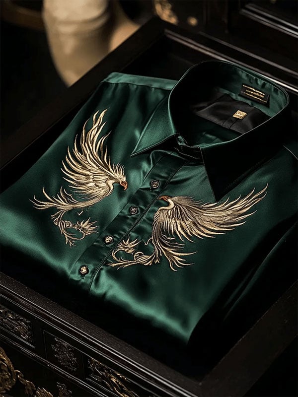 Men's Satin Luxe Short Sleeve Button Shirt