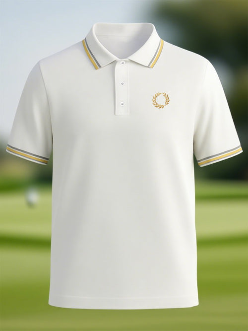 Men's Business Casual Button Short Sleeve Polo Shirt