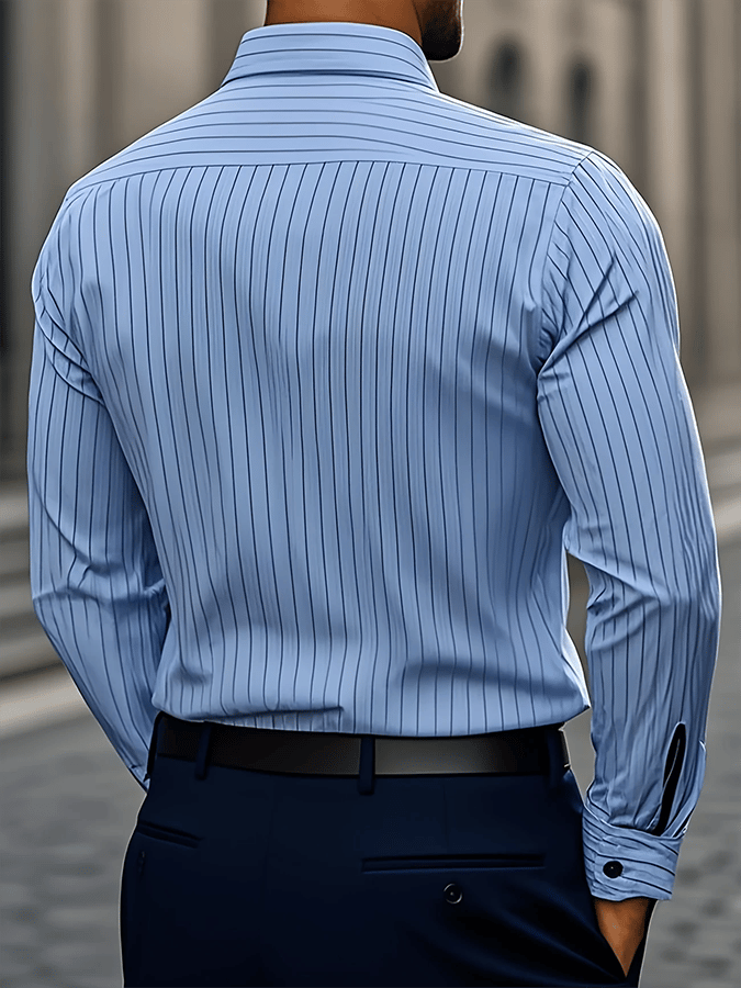 Men's Striped Business Casual Shirt