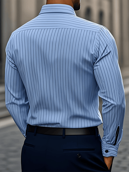 Men's Striped Business Casual Shirt