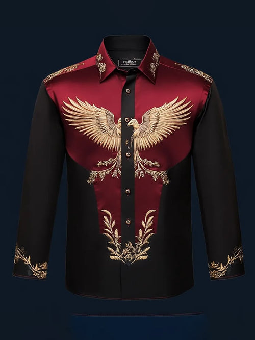 Men's Casual Abstract Printed Long Sleeve Shirt