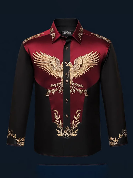 Men's Casual Abstract Printed Long Sleeve Shirt