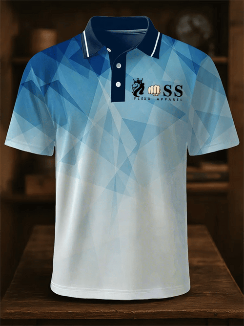 Men's Retro Letter Design Business Contrast Lapel Short-Sleeved Polo Shirt