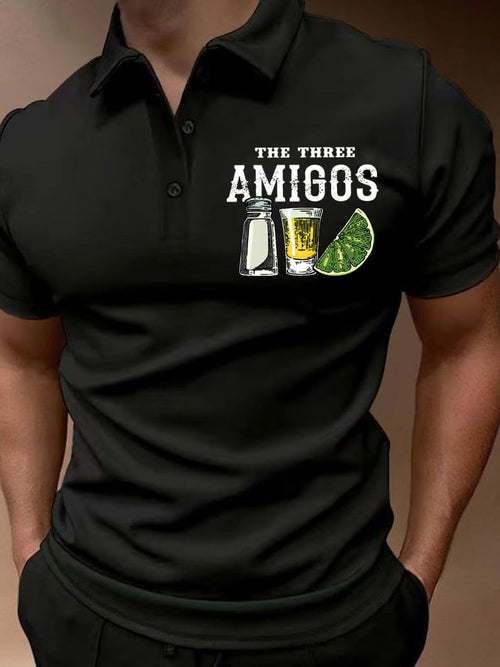 Men's The Three Amigos Cinco De Mayo Print Polo Shirt