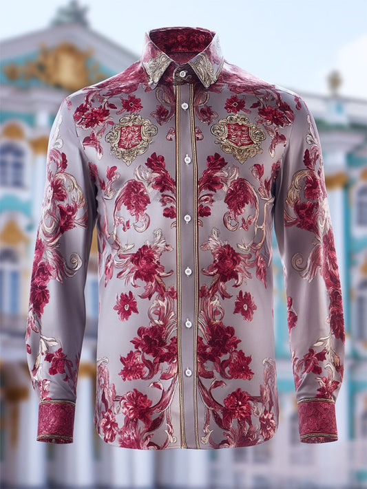 Men's Luxe Satin Long Sleeve Shirt