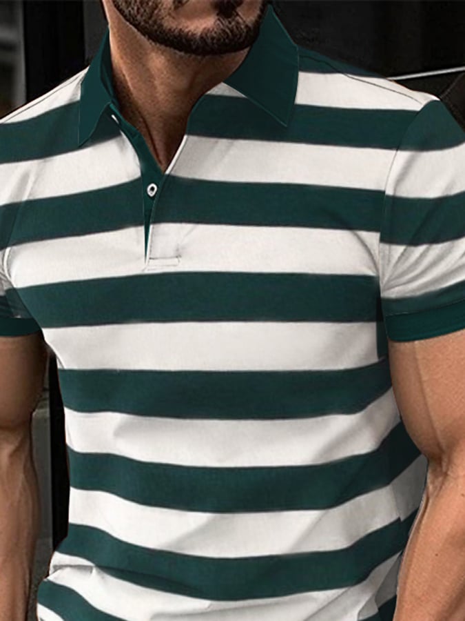 Casual Fashion Men'S Contrast Stripe Polo