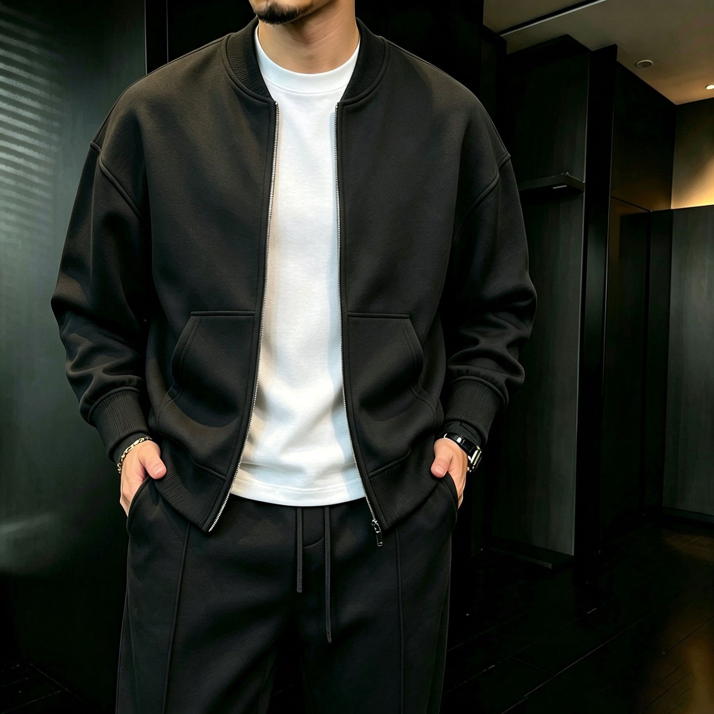Men's Zipper Cardigan Jacket and Pants Set