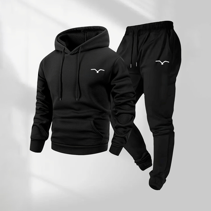 Men's Pattern Print Hoodie and Drawstring Sweatpants Set, Menswear, Casual Athletic Long Sleeve Hooded Jacket & Trousers for Fall & Winter, Men's Clothing for Daily Wear, Sportswear Indoor Outdoor, Tracksuit, Athleisure