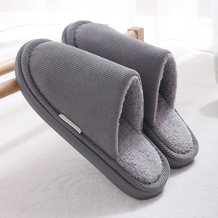 Thick-soled plush warm cotton slippers
