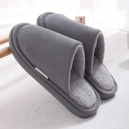 Thick-soled plush warm cotton slippers