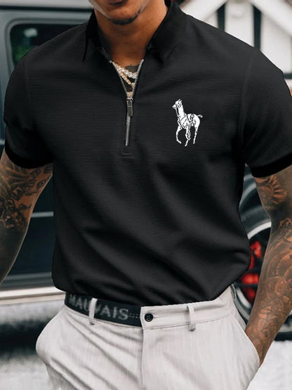 Casual Men'S Zipper Polo