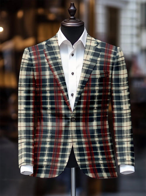 Men's Retro Casual Plaid Blazer