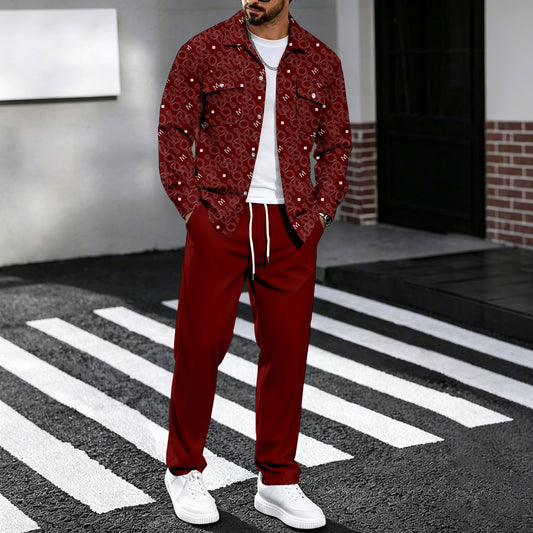 Men's Printed Shirt and Pants Set