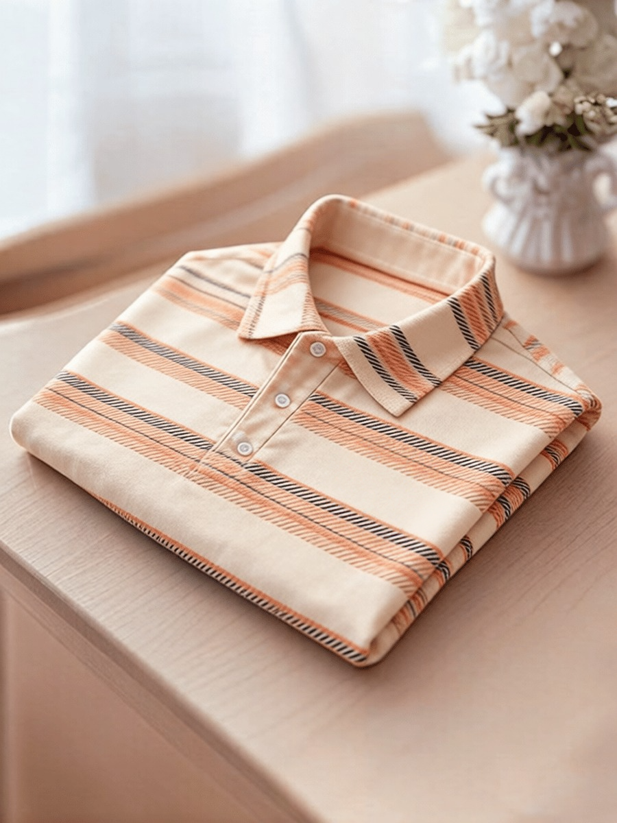 Men's Business Colorblock Plaid Print Polo Shirt