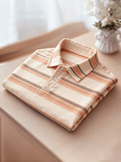 Men's Business Colorblock Plaid Print Polo Shirt
