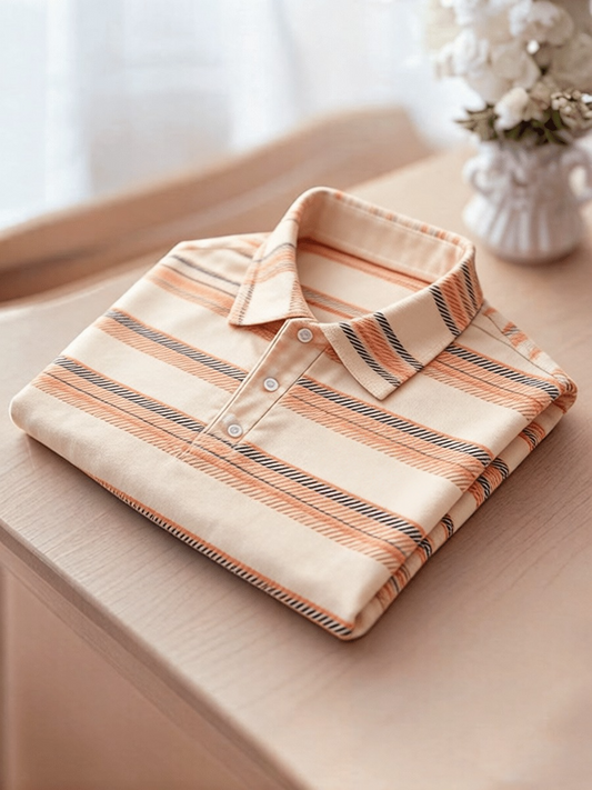 Men's Business Colorblock Plaid Print Polo Shirt