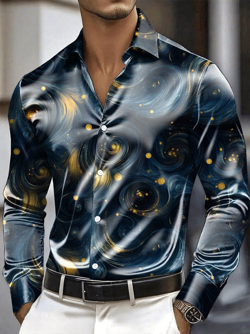 Men's Satin Luxe Long Sleeve Button Down Shirt