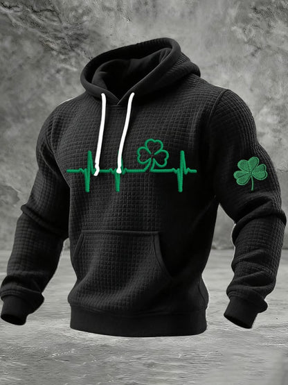 Men's St. Patrick's Day Print Checkered Hoodie