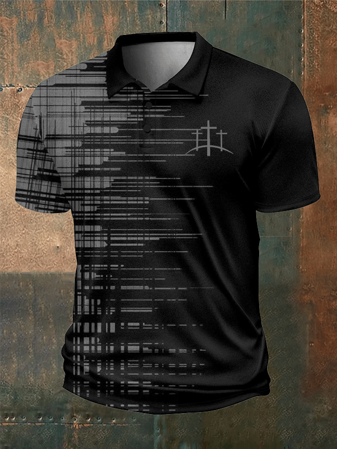 Men's Faith Printed Casual Polo Shirt