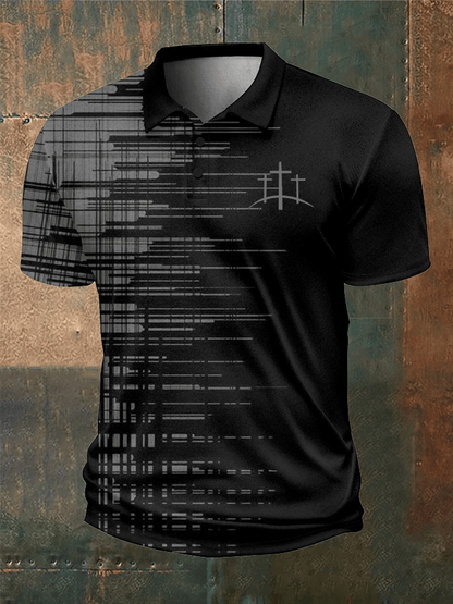 Men's Faith Printed Casual Polo Shirt