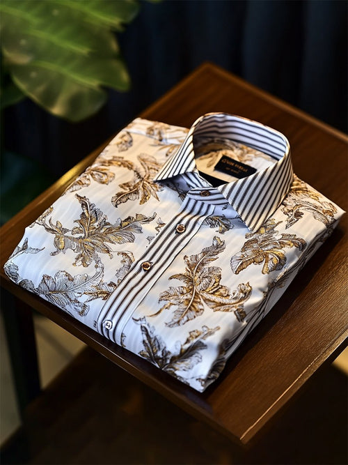 Men's Casual Festival Floral Print Long Sleeve Shirt